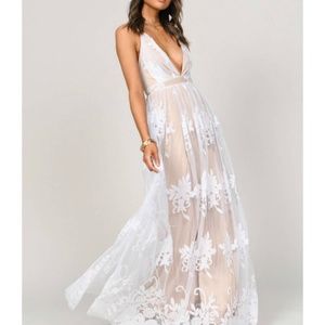 Long Maxi floral white dress